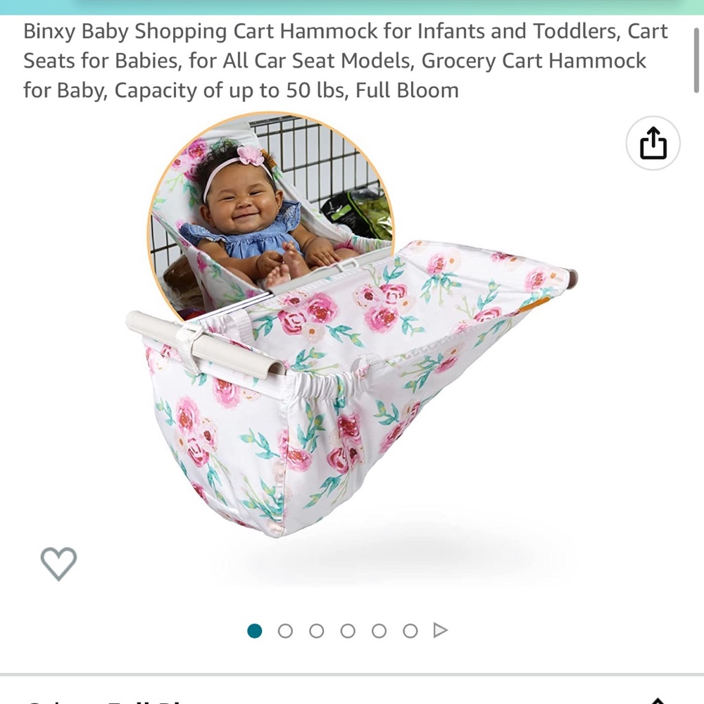 Shopping cart hammock for baby